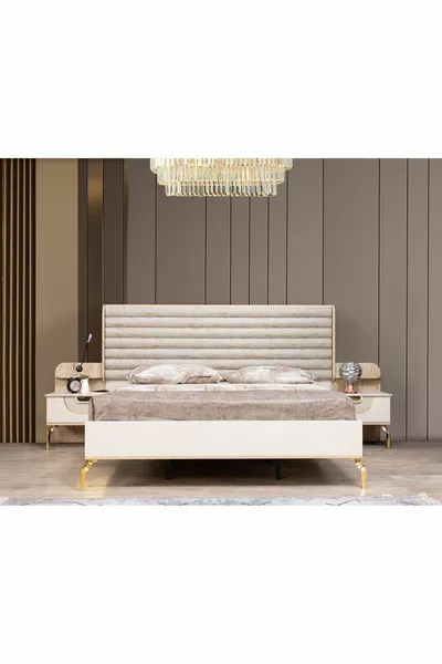 غرفة نوم يوريل (خزانة بستة أبواب - تسريحة - طاولة جانبية - سرير)