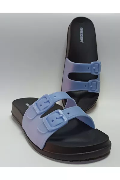 Blue Anatomical Sole Soft Plastic Extra Light Women's Pool, Sea, Beach, Home and Street Slippers EVA