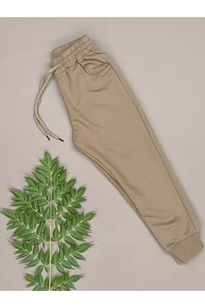 Tuta Inferiore Primaverile Beige per Scuola e Uso Quotidiano - DOPPIO FILO SENZA PELUCHE - Puoi prendere una taglia in più