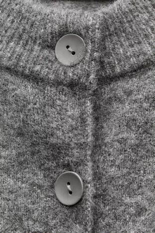 Dames Tilia Crop Rookkleurige Gebreide Cardigan