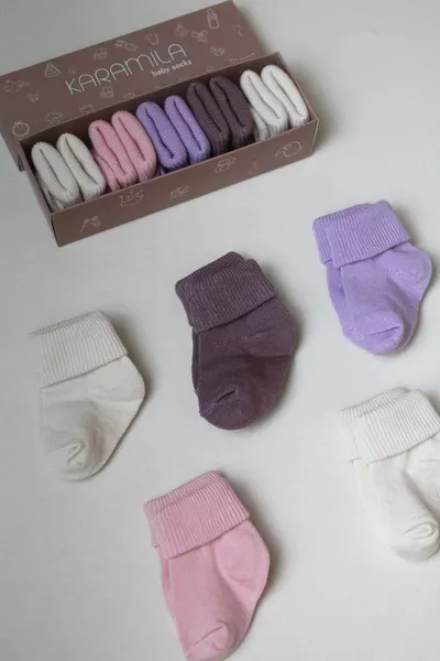 5-Pair Set Baby BAMBOO Socks - Newborn Socks - Baby Socks