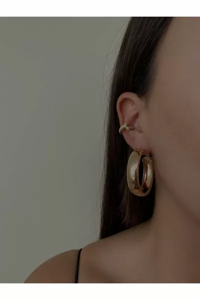Thick Steel Hoop Earrings