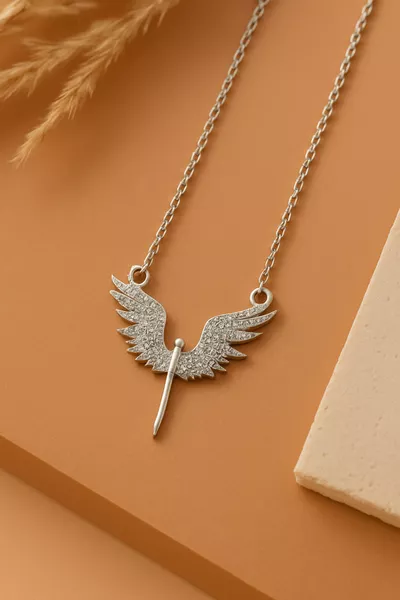 Women's Michael the Archangel Model Silver Plated Italian Necklace