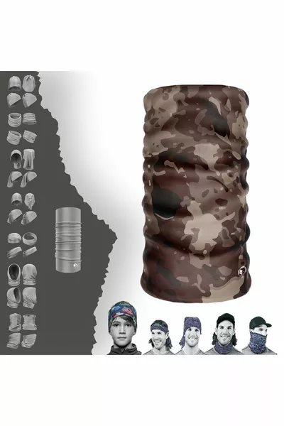 Pöh Camouflage Pattern Seamless Tube Neck Warmer Buff Mask Headband Beanie