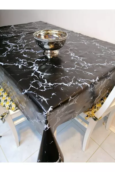 Fiber PVC Tablecloth - Patterned Wipeable Table Cover