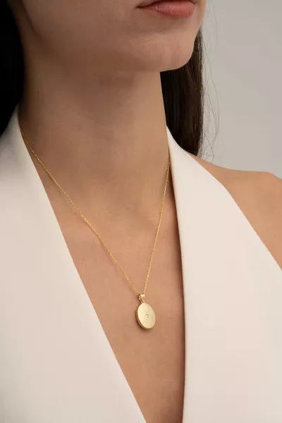 Locket Photo Necklace  Sterling Silver Flip Open Necklace