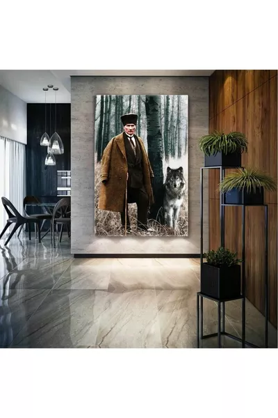 Mustafa Kemal Atatürk Bos in de Natuur Schitterende Wolf Canvas Schilderij 