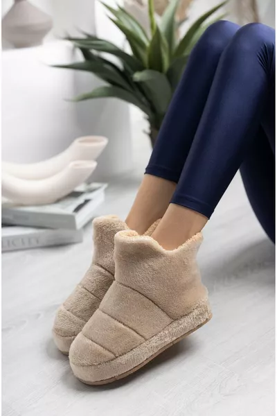 Дамски пантофи за вкъщи, домашни обувки с дебела и лека подметка, визон