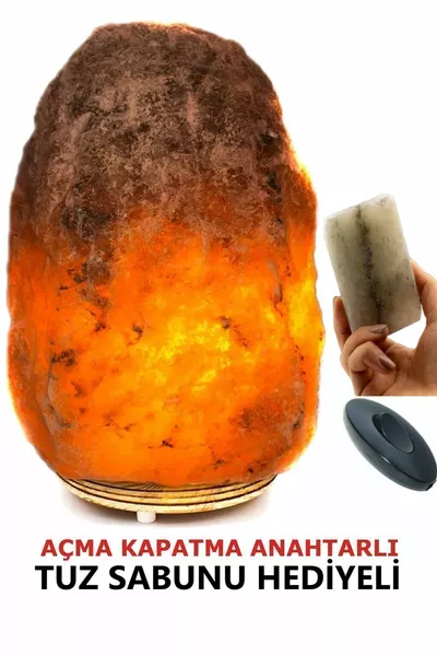Lampe de sel de roche de Çankırı 3/4 Kg avec interrupteur on/off