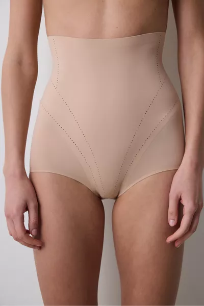 #İzbırakmaz Beige Clair Ceinture Haute Slip