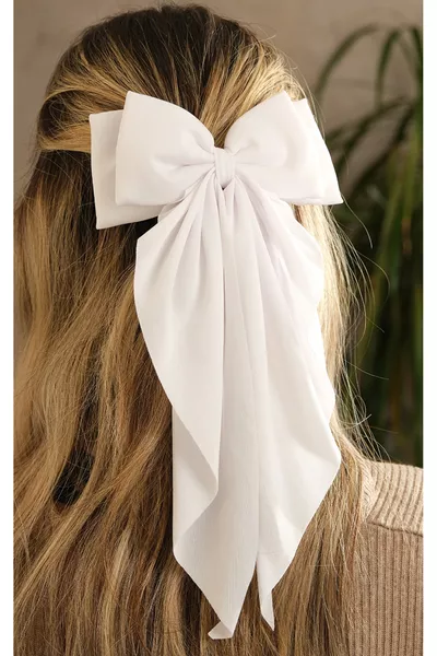 ربطة شعر طويلة مع فيونكة