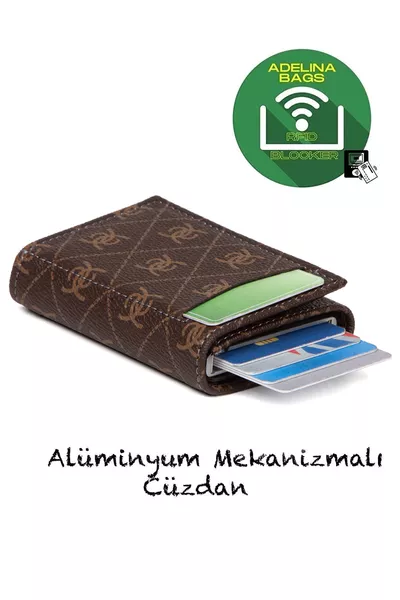 Adelina Unisex Rio Mechanische Automatische Schuifkaarthouder Portemonnee