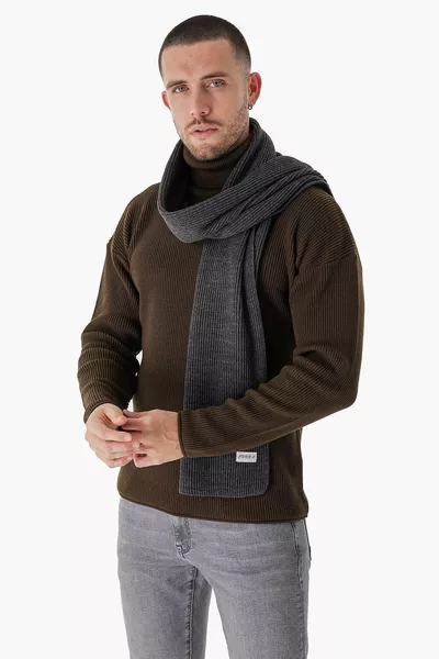 Men's Thessaloniki Knit Scarf Anthracite 