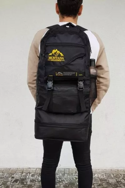 حقيبة ظهر جبلية كبيرة الحجم مع مِدَّد وحافظة أحذية بسعة  لتر