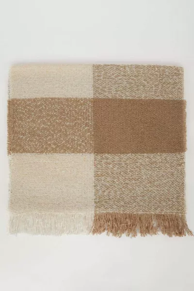 Women's Checked Fringed Scarf WN