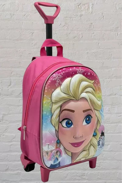 Preschool Nursery 2-6 Years Frozen Elsa Rolling Children's Backpack and School Bag