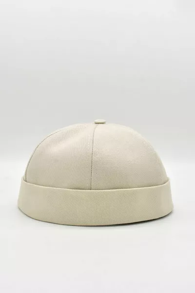 Beige Hip Hop Docker Hat % Cotton Foldable Cap