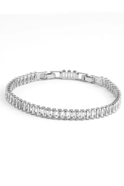 Женский роскошный браслет с водяным камнем, не тускнеющий, с багетом