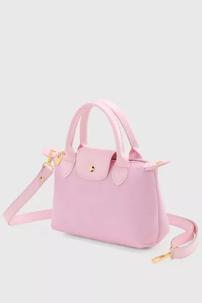 Pink Canvas Versatile PU Leather Crossbody Bag