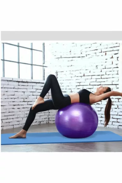  Cm Pilates Topu Fitilli + Pompa Seti Plates Denge Yoga Spor Egzersiz Top Jimnastik Fitness Topu