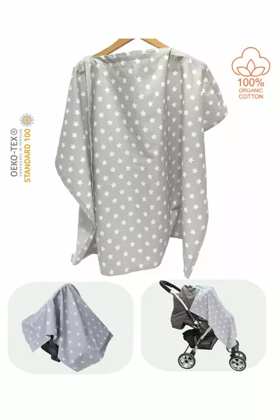 Nursing Apron with Hoop  Cm Adjustable Buckle Gray Star Nursing Cover