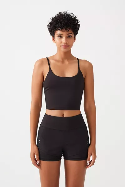 Women's Black 2-Layer Sports Shorts -  Shorts with Leggings