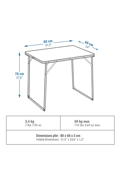 Quechua Klapptisch für Camping - für 2/4 Personen