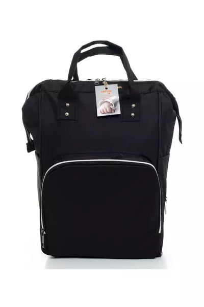 Черна, непропускаща петна, водоустойчива, терморазделена класическа раница за майки и бебета