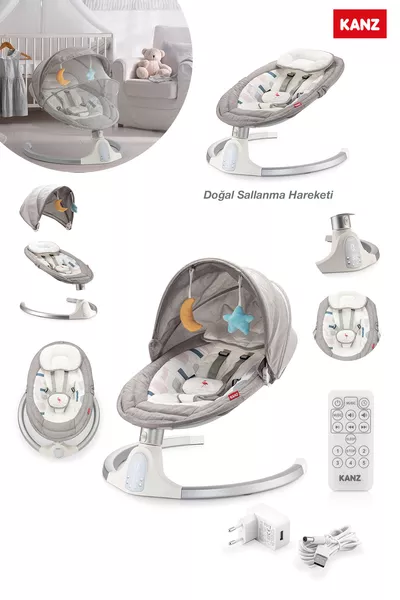 كرسي السيارة الكهربائي من فلمنغو باللون الرمادي