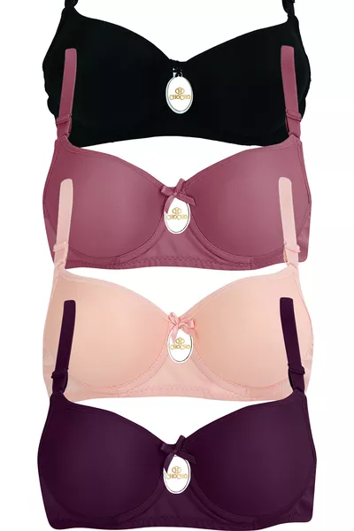 طقم صدرية نسائية مكون من 4 قطع بدون حشو ودون دعم بسلك