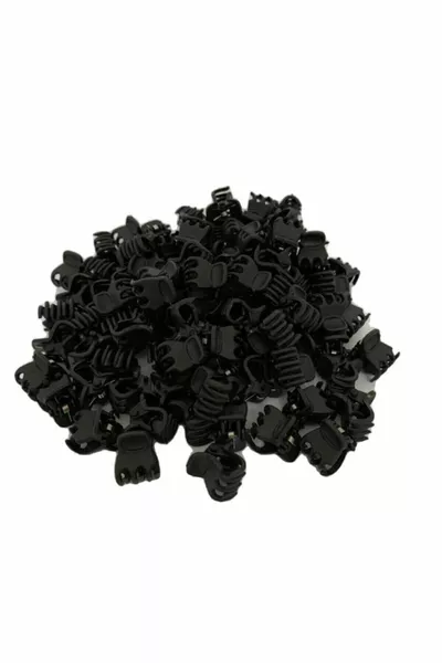 Мини щипка за коса Mandal, черен цвят, брой 1,2 см