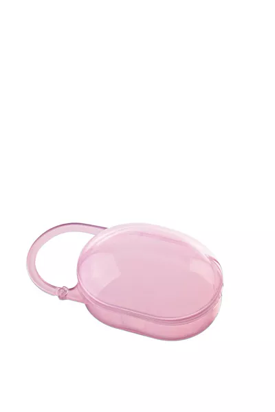 صندوق تخزين المصاصات بمقبض - وردي