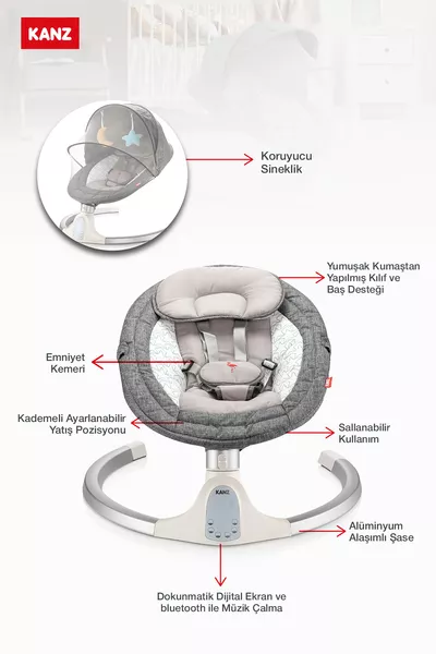 كرسي السيارة الكهربائي من فلمنغو باللون الدخاني