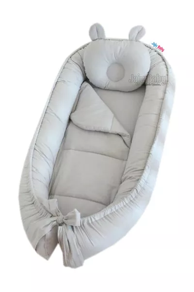 سرير طفل فاخر رمادي التصميم أرثوبيدي سرير طفل فاخر