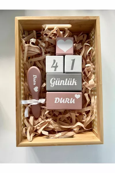 Accessoire de tirage décoratif pour bébé Anne avec cube de souvenirs coloré et nom