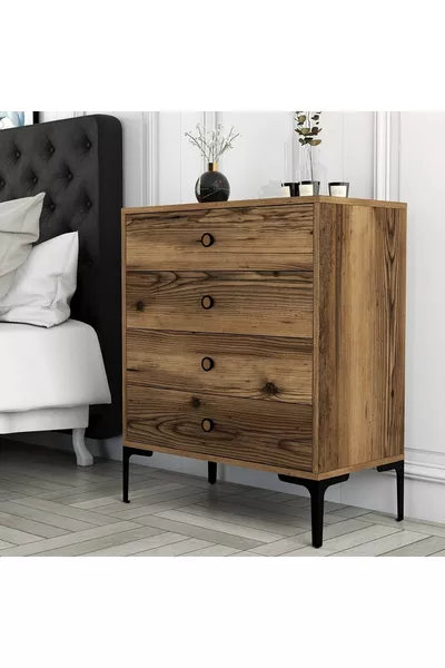 خزانة متغيرة لشبونة ب٤ أدراج - جوز