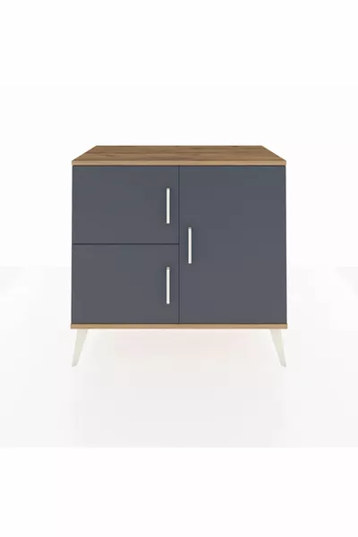 خزانة هايبريون 2 رفوف 3 أبواب صنوبر-أنثراسيت