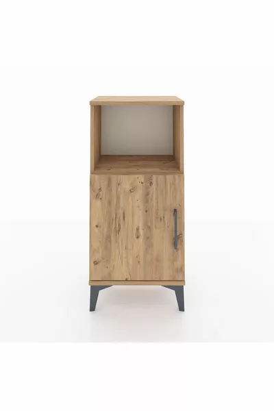 أرجيس كومودين بباب واحد ورفين خشب صنوبر