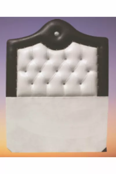 رأس سرير Alc Kral من الجلد الصناعي بلون كريم و بني بتصميم مبطن