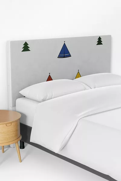 غطاء رأس سرير مع قاعدة لغرفة الأطفال بطبعة طبيعة