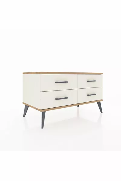 Hyperion Kommode 4 Regale Mondstein-Kiefer/Mondstein