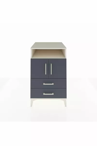 Kronos Komodin 2 Raflı 2 Çekmeceli 2 Kapaklı  Aytaşı-Antrasit