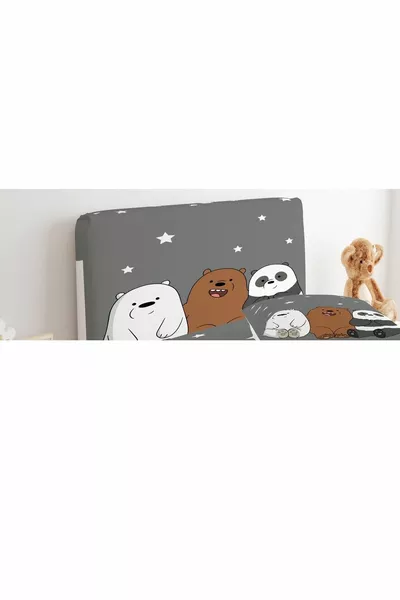 Housse de tête de lit avec étoiles, pandas et ours