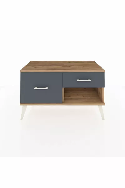 خزانة هايبرين بدرجين من الصنوبر/رمادي غامق