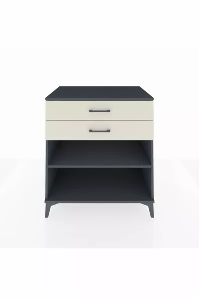 Kronos Dresser Single Shelf 2 Drawers Anthracite-Sandstone
