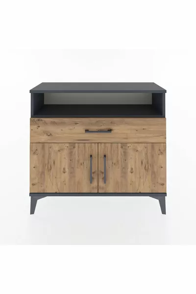 Аргес скрин с 2 рафта, 1 чекмедже и 2 врати, антрацит-бор