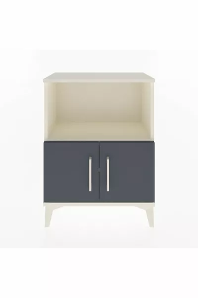 خزانة أرغيس كومودين بدرجين وغطاءين، بلون العقيق والفحم