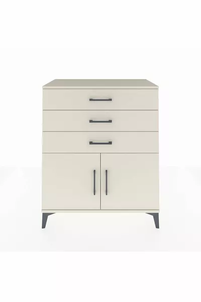 Hyperion Kommode Einboden 3 Schubladen 2 Türen Mondstein-Mondstein