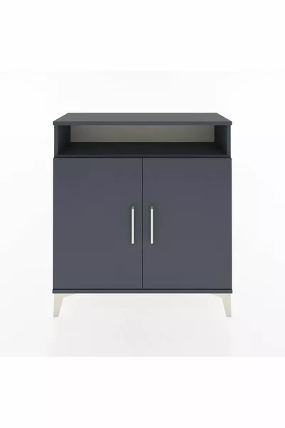 Comò Arges con 3 ripiani e 2 ante Antracite-Antracite