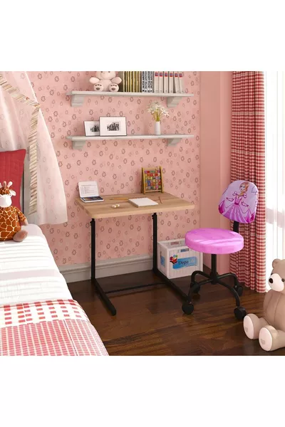 Prinses Assepoester Kinderbureau en Stoel Set met Wieltjes voor Studeren